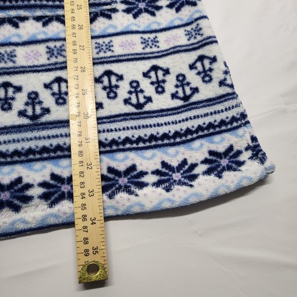 Nautica Womens Sweater Dress Hoodie Size Medium Fleece Anchor Print 3/4 Sleeve - Picture 12 of 14